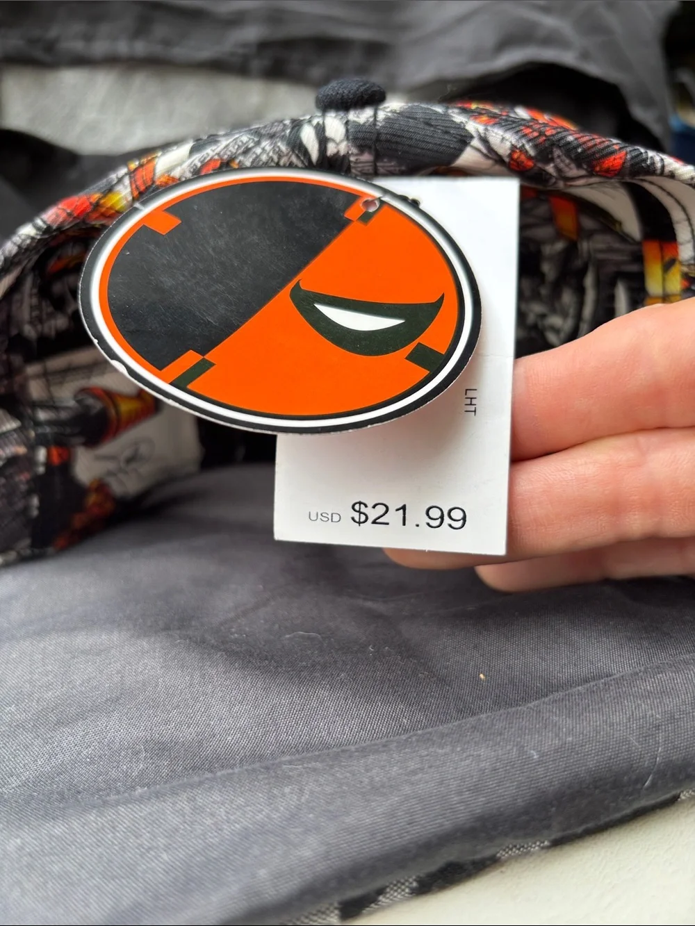 Kids Black & Orange Snapback Hat with Graphic Panel